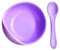 Babi® Baby Toddler Suction Bowl & Matching Spoon Set, 100% Food Grade Silicone, with Stay Put Silicone Suction (LILAC)