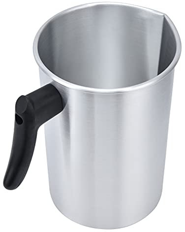 Pot à bougie, pichet de fusion à la cire à bougie en aluminium à double chaudière, contenant pour la cire de 4 livres avec poignée résistante à la chaleur et becs à coulage sans goutte, récipients en