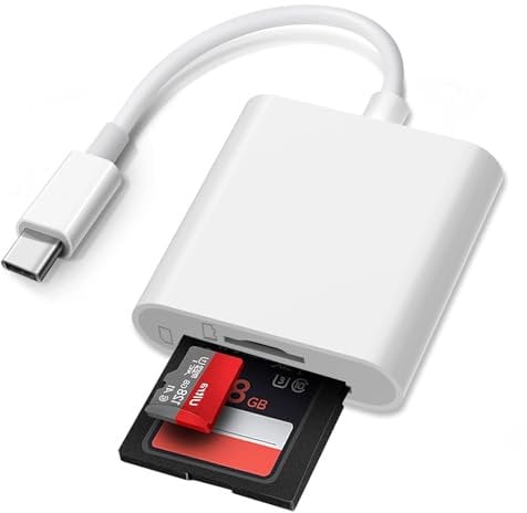 USB C SD Card Reader, Camera Card Viewer Reader SD Card Reader Adapter Compatible with iPhone 15/ Pro Max/Pro/Plus, iPad Pro, MacBook Pro/Air, Galaxy S8 to S23