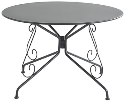 Vente-unique-Gartentisch - D. 120 cm - Metall in Eisenoptik - Anthrazit - GUERMANTES von MYLIA