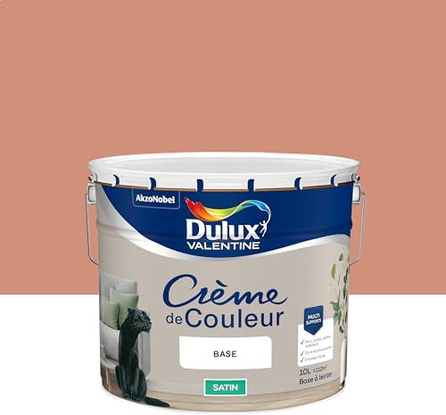 Dulux Valentine Crème de Couleur - Peinture multi-supports intérieure - Satin Cuivre Rose 10 L