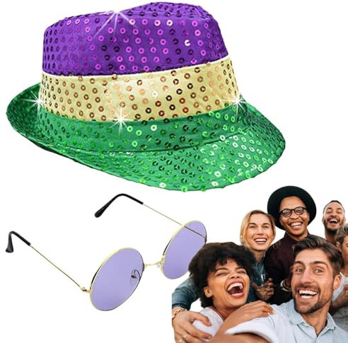 Zirkushut | Md Carnival Europäischer und amerikanischer Hut,Stilvoller glitzernder Hut, lustiger Paillettenhut, langlebiger Bling-Hut für Mottopartys, Auftritte, Kostüme