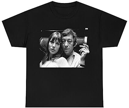 JSONBS Retro Vintage Serge Gainsbourg Lovers Shirt, Serge Gainsbourg T-Shirt BlackMediumBlackM