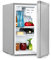 KLARSTEIN Cool Kid - Frigorifero, Mini Frigo con CompactCooling Design, Capacità: 66 L, Classe Energetica E, 2 Ripiani, Vano Freezer: 4 L, Vano per Bottiglie fino a 2 L, Grigio/Acciaio Inox Spazzolato