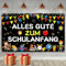 Schulanfang Banner Deko, Alles Gute Zum Schulanfang Banner Schwarz, Einschulung Girlande, Großes Einschulung Banner Photo Booth für Kinder Mädchen Schulanfang Deko 180 x 110cm