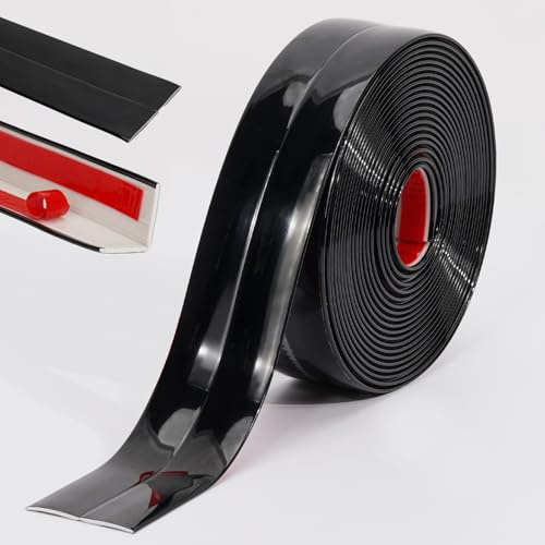 JSIWOTH Peel and Stick Wall Molding Trim, Self Adhesive Corner Guard & Edge Protector Trim, Dark Flexible Trim for Furniture Stairs Table Countertop, 6M x 40mm