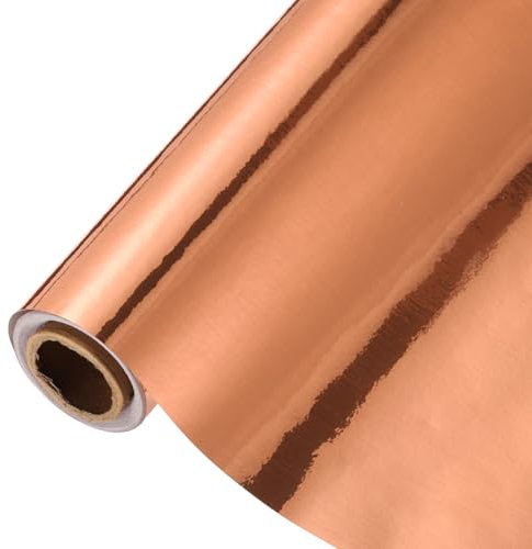 sourcing map Brushed Rose Gold Contact Paper 31.5 x 197 Self-Adhesive Brushed Metal Style Wallpaper Waterproof Peel and Stick Countertops for DIY Kitchen Countertop Cabinet Bathroom