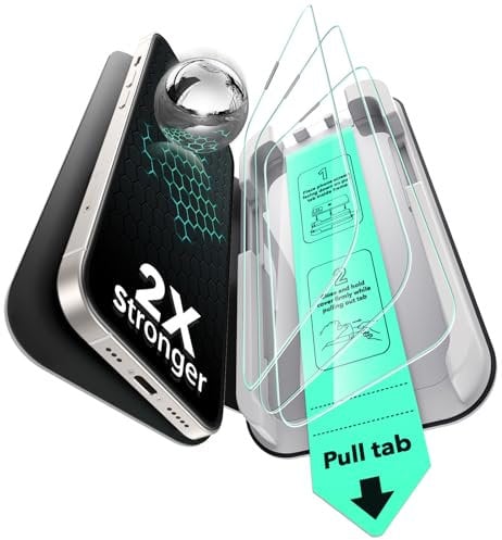 ESR Protector de Pantalla para iPhone 14 Plus/13 Pro Max, Protección Militar, Dureza 9H, Cristal Templado Cobertura Total con Bandeja UltraFit