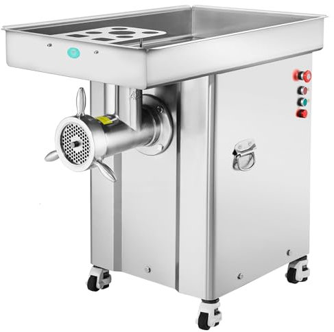 VEVOR Picadora de Carne Eléctrica de 16,6 kg/min, con Cuchilla, Placa de Molienda, Máquina para Hacer Salchichas, de Acero Inoxidable para Cocina, Restaurante, Carnicería, 930 x 598 x 885 mm, 42#