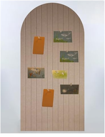 Faltbare kork pinnwand 120x60cm, 1cm dicke Filzfliesen, Pinnwand Kinderzimmer mit Klebstoff Klettverschluss, Dekorationsbrett für Bilder Notizen, Runde Ränder Wandpaneele für Wohnzimmer im Büro/Kamel