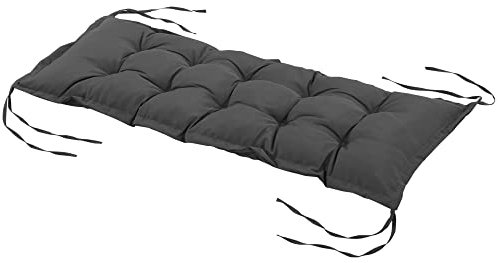 Outsunny Sitzkissen 100x40 cm Stuhlkissen mit Bindebänder, 10cm dick Polsterauflage, waschbar Sitzpolster für Haus, Garten, Sofa, Stühle, Dunkelgrau