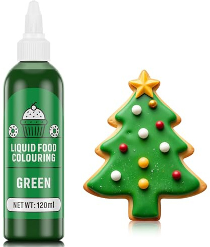 Food Colouring Green 120ml - Highly Concentrated & Sugar-Free Food Colouring Liquid Food Dye for Cake Decorating, Macarons, Icing, Fondant, Cookies, Donuts