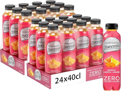 24X Succoso Zero ACE gusto di Arancia, Carota e Limone, Succo di Frutta Senza Zuccheri Aggiunti 400ml