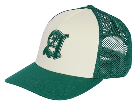 adidas Unisex Stadium Graphic Trucker Cap, Ivory/Collegiate Green, S-M
