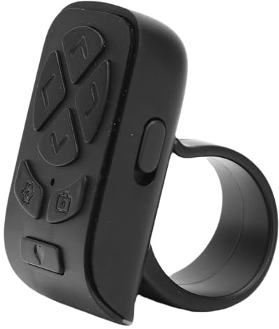 SENECESLI Bluetooth-Seitenwender, Kabellose Scroll-Fernbedienung mit Fingerspitze fürIOS für Android, Kamera-Auslöser-Fernklicker für Handy-Tablet-Videoaufzeichnung (Black)