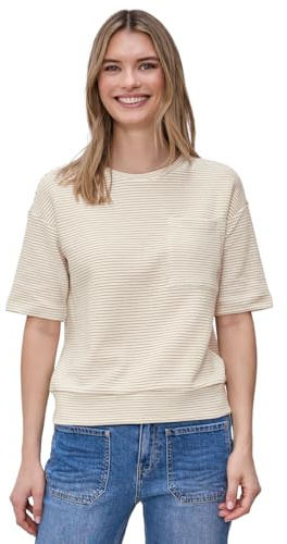 Street One Damen Kurzarmshirt mit Strukturstreifen