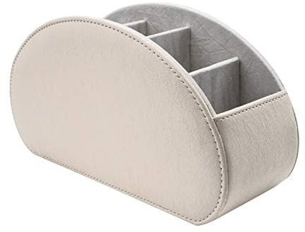 SANQIANWAN Multifunktional Aufbewahrung Leder Box Desktop Stationery Schmuck, Stift/Bleistift, Handy, Business Name Karten, Note Papier, Fernbedienung Halter (Beige)