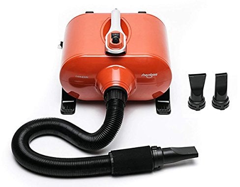 shernbao Dualmotor Hundetrockner Hundefön Blower Pet Dryer Haustier-Fellpflegegebläse mit Heizung stufenlos 6.0 HP 3000W