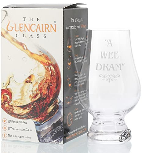 Glencairn Whiskyglas aus Kristall, offizielles Produkt – A Wee Dram, In Geschenkverpackung, Made in Scotland