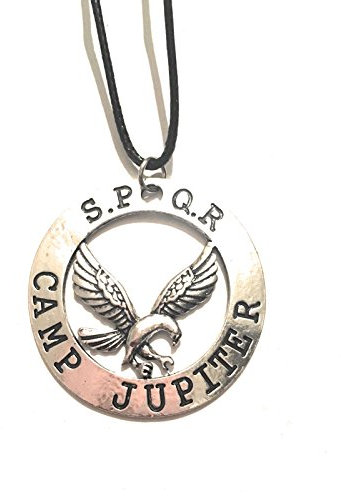 giulyscreations Halskette Metall Nichel Free Campo Giove Camp Jupiter S.P.Q.R. Percy Jackson Dei Olimpo Aquila Fantasy Cosplay Pop Saga Poseidone