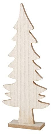 Boltze Dekoaufsteller Kjell (Tannenbaum Figur, Dekoration für Weihnachten, aus Holz, Höhe 40 cm) 1006922, Natur