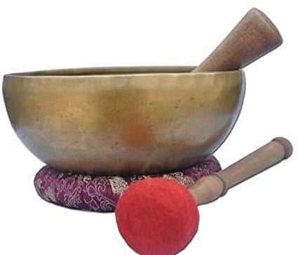 Bol chantant tibétain de 15,2 cm avec chakra du plexus solaire, fabriqué à la main au Népal, bols de méditation.