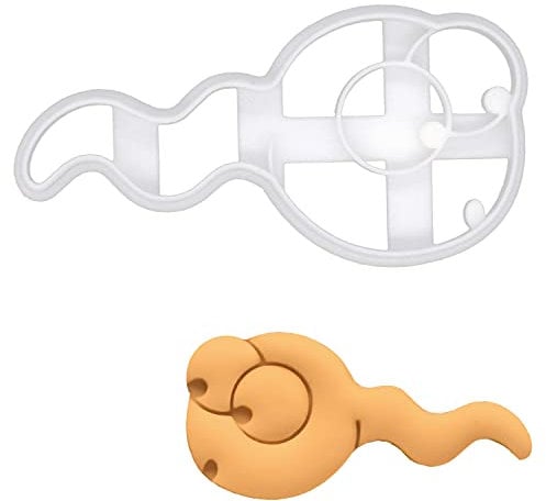 BAKERLOGY Sperm Cookie Cutter - Detailed Biscuit Cutter Design for Baking and Crafts, Ideal on Fondant, Dough, Clay