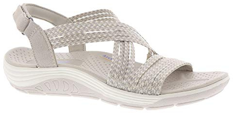 Skechers Damen Reggae Cup OH, SNAP Sandalen, Natural & Taupe Gore, 37 EU