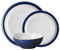 Denby - Elements Dark Blue Dinner Set For 4 - 12 Piece Ceramic Tableware Set - Dishwasher Microwave Safe Crockery Set - 4 x Dinner Plates, 4 x Medium Plates, 4 x Cereal Bowls