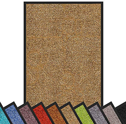 etm Dirt Trapper Door Mat Entrance Mat Rhine (Beige, 40 x 60 cm) Indoor & Outdoor Doormat, Washable Front Door Mat Non-Slip Backing Super Absorbent Floor Mat Entrance Rug Barrier Mat