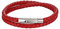 Flongo Lederarmband Partnerarmbänder Freundschaftsarmbänder Leder Armband Armreif Geflochten Kordelkette Schwarz Braun Weiß Kaffebraun Blau Rot