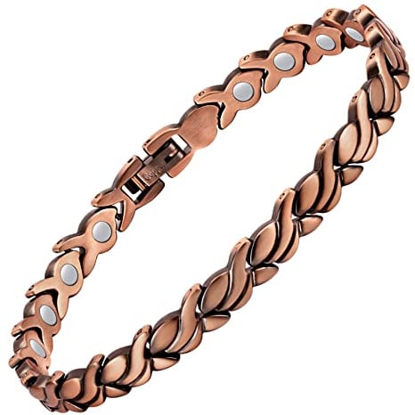 Feraco Koppararmband för kvinnor, 99,99% ren koppar magnetisk terapi med kraftfull 3 500 Gauss magneter, smyckesgåvor för kvinnor, fru, mamma, justerbar storlek, One Size, Metall, Ingen ädelsten