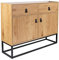 HOME DECO FACTORY Holz und Metall Abbott Möbel Bibliotheque Lagerung MDF Natur Schwarz 100 x 29 x 80 cm