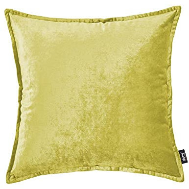 DONE Glam Kissenhülle Apple 65x65cm glamouröser Samt Handarbeit Metallic-Effekt schick umlaufende Steppnaht weich Reisverschluss 100% Polyester