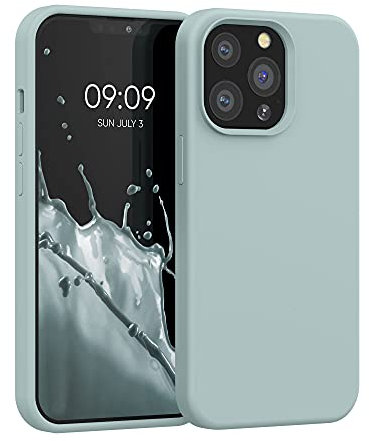 kwmobile Carcasa Compatible con Apple iPhone 13 Pro Funda - Case TPU y Silicona antigolpes - Apto Carga inalámbrica - Menta Cool