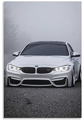 ASDSA Auto-Poster BMW F80 M3, weißes Leinwand-Kunstposter und Wandkunstdruck, modernes Familienschlafzimmer-Dekor-Poster, 60 x 90 cm