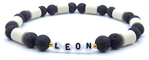 Halsband für Hunde mit EM-Keramik und Namen – individuell für Dich handgefertigt - natürlicher Schutz für Ihren Liebling (Metallperle Gold)