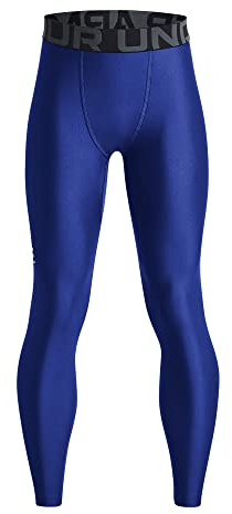 Under Armour Boys HeatGear Armour Leggings, (400) Royal / / White, Large
