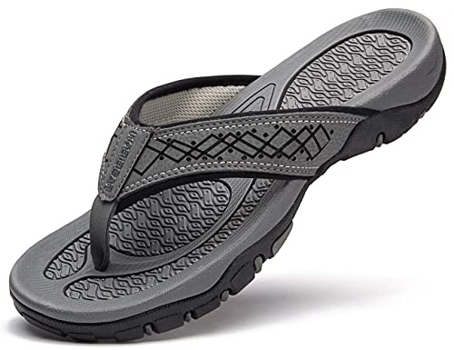 EastMetal Sunrace_4711264330838, Infradito Classiche da Uomo, Grandi, estive, alla Moda, Colore Grigio Unisex, Nero, Misura Standard