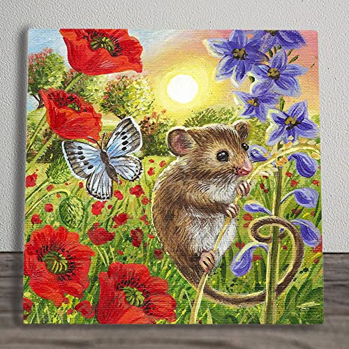Field Mouse Ceramic Picture Tile Artwork By Judith Yates Hanging Wall Art Home Décor
