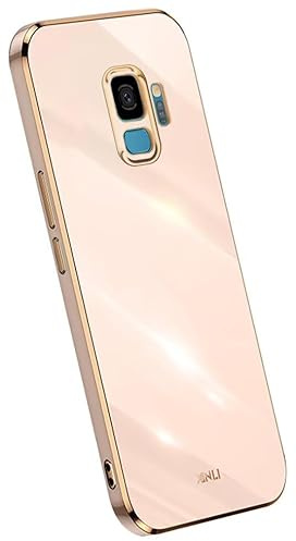 Topme Silikonhülle für Samsung Galaxy S9 (5.8 Inches), [handyhülle im Goldrand-Stil] - Rosa
