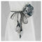 SHTGOI Damen Blumengürtel Chiffon Flower Brautgürtel Verstellbarer Quaste Gürtel Gewebte Gürtelbund Blumenkranz Vintage Taillengürtel Hüftgürtel Deko für Festival Party Hochzeit Strand 150cm Grau