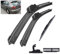 Juego de 3 escobillas de limpiaparabrisas delanteras y traseras compatible con Seat Leon MK1 2000-2005 parabrisas ventana lluvia cepillo 21 19 16 