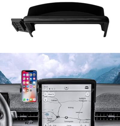 Autorder Car Phone Holder for 2021-2025 2026 Ford Mustang Mach-E Accessories Phone Mount with Dash Organizer 15.5-Inch Screen Cell Phone Automobile Cradles Hands-Free 360° Rotation