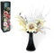 Oc'leaf Künstliche Blumen wie echt Großer Strauß Weiß Dahlie Bambusblätter Kaiserblume mit stielen Blumenarrangements Hochzeit Blumenstrauß für DIY Zuhause Garten Hochzeit Festival Dekor