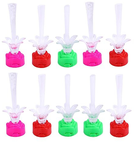 Garneck Bunte Rose Fiber Licht Nacht Lampen für Jungen und Mädchen 10 Stücke Desktop Tisch Nachttisch Lampen Abs Kunststoff