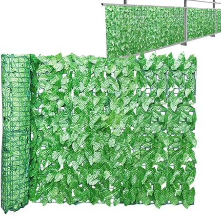 Clôture Feuilles Lierre,Brise Vue Jardin Haie Artificielle En Rouleau,Haie Feuillage Artificiel,Clôture D'intimité,Écran Jardin Mur Végétal Artificiel Brise Vue Pour Balcon Cour Arrière Patio