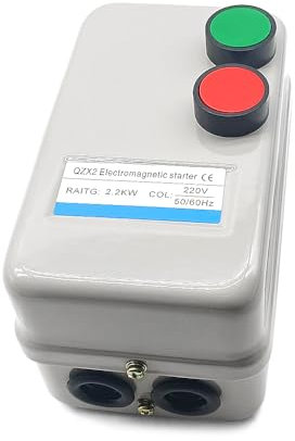 GOLACOD Magnetic Electric Motor Starter 220V 2.2KW 3HP 3 Phase or Single Phase Magnetic Switch Motor Starter Fit for Air Compressor Magnetic Electric Motor Switch