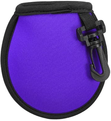 PATIKIL Golf Ball Washer Pouch, 1 Pack Portable Golf Balls Cleaner Pocket Bag with Hanging Clip for Women Men Golf Exercise, Purple