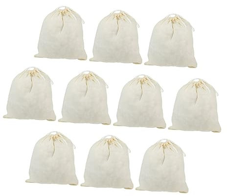 Alipis Paquete De 10 Bolsitas De Té De Algodón Con Cordón Resistentes Al Calor Fáciles De Limpiar Para Té